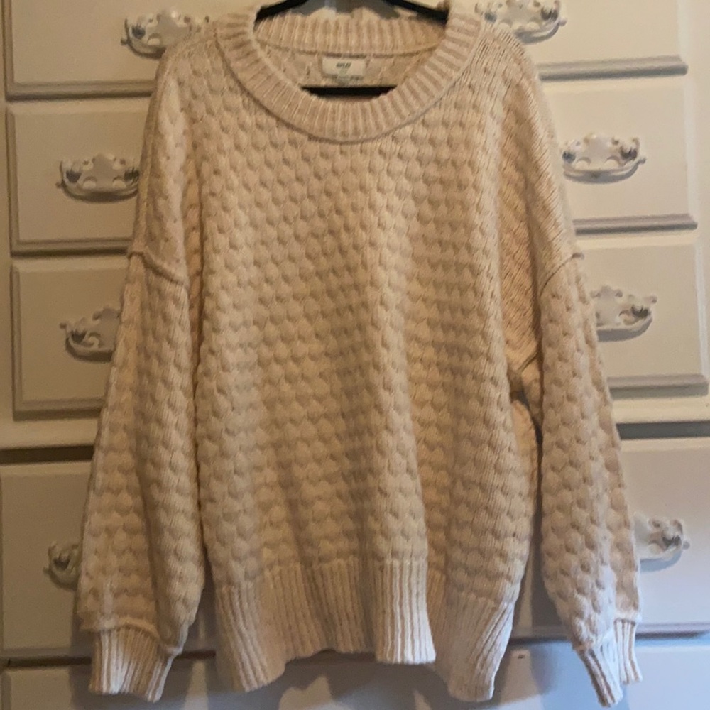 aerie oversized cream sweater!